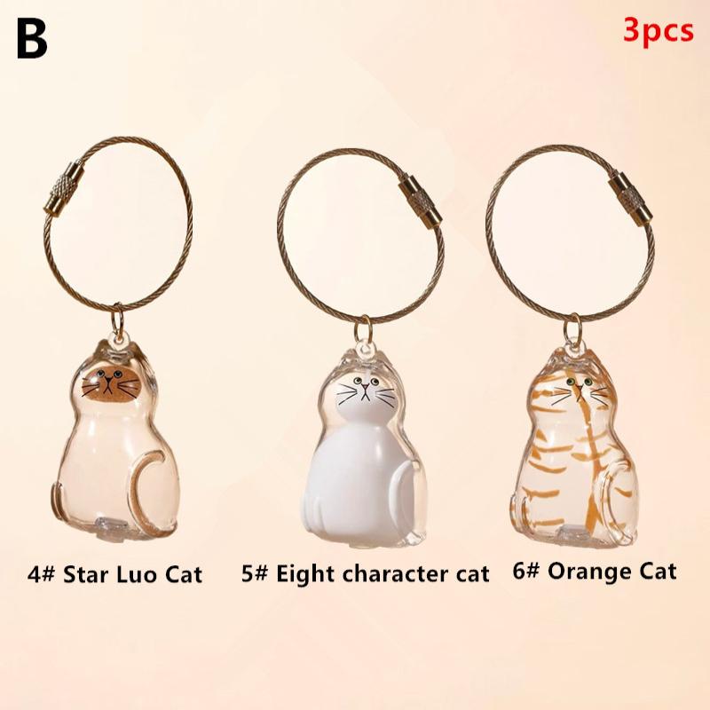 3Pcs My Pet'S Fur Container Cat Hair Storage Box Hanging Cat Keychain Pendant Pet Hair Grooming Souvenirs Bag Hanging Decor