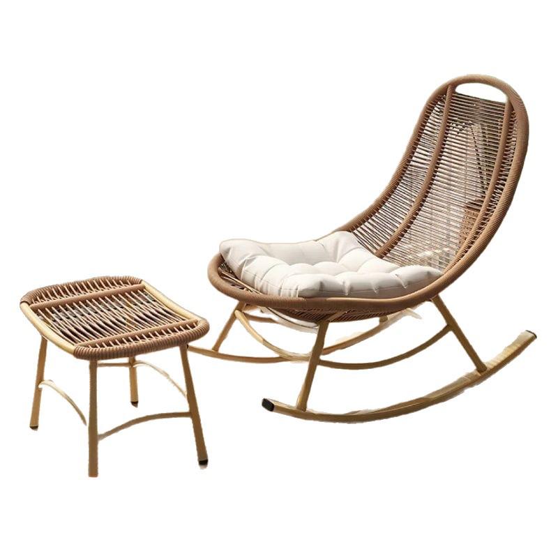 Moonlit Rocking Recliner: Outdoor Rattan Balcony & Garden Chair