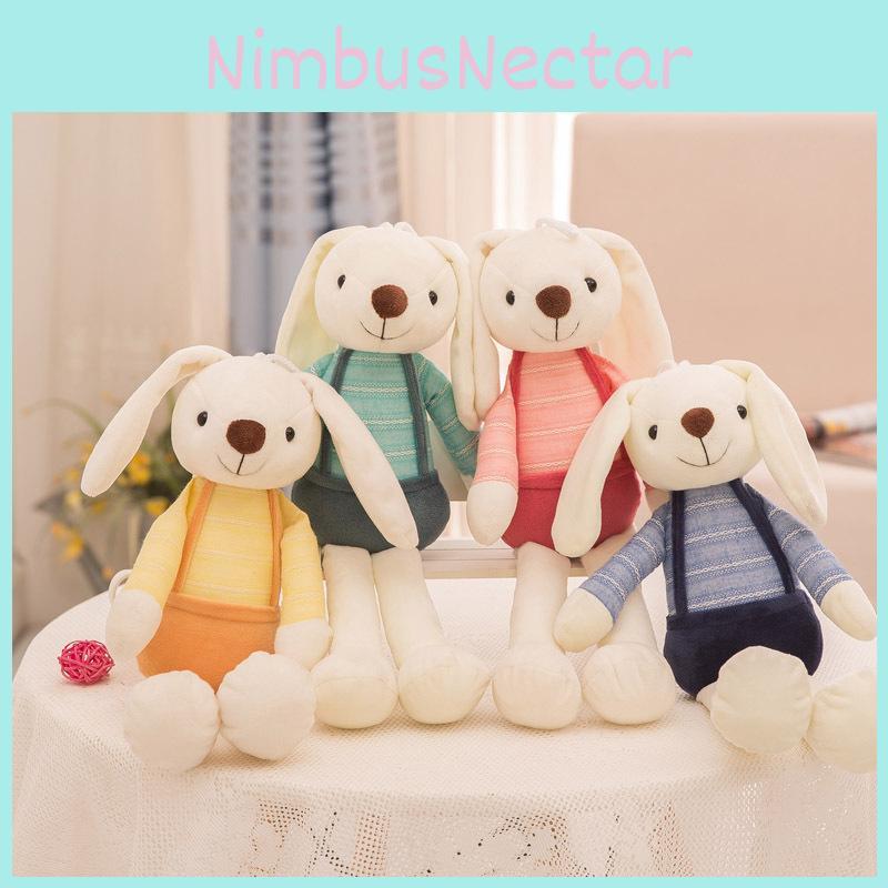 Cuddly Cartoon Long Eared Bunny Plush Toy Vest Stuffed Animal Doll Kids Gift