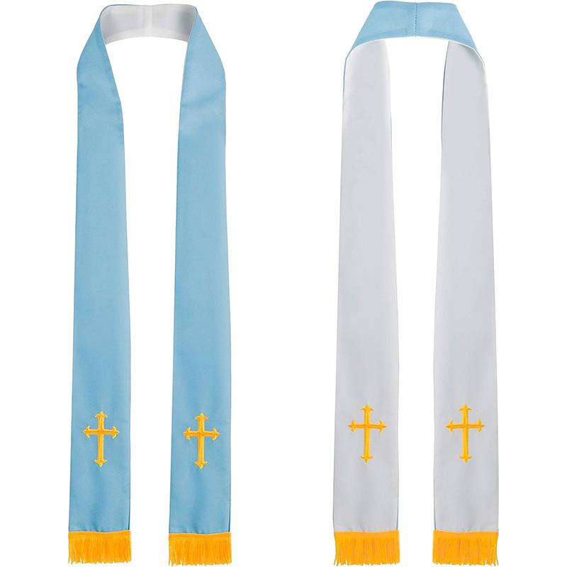 Priester Priester Unisex Erwachsene Beidseitig tragbar Kommunionschal mit Kreuz 84 Klerus