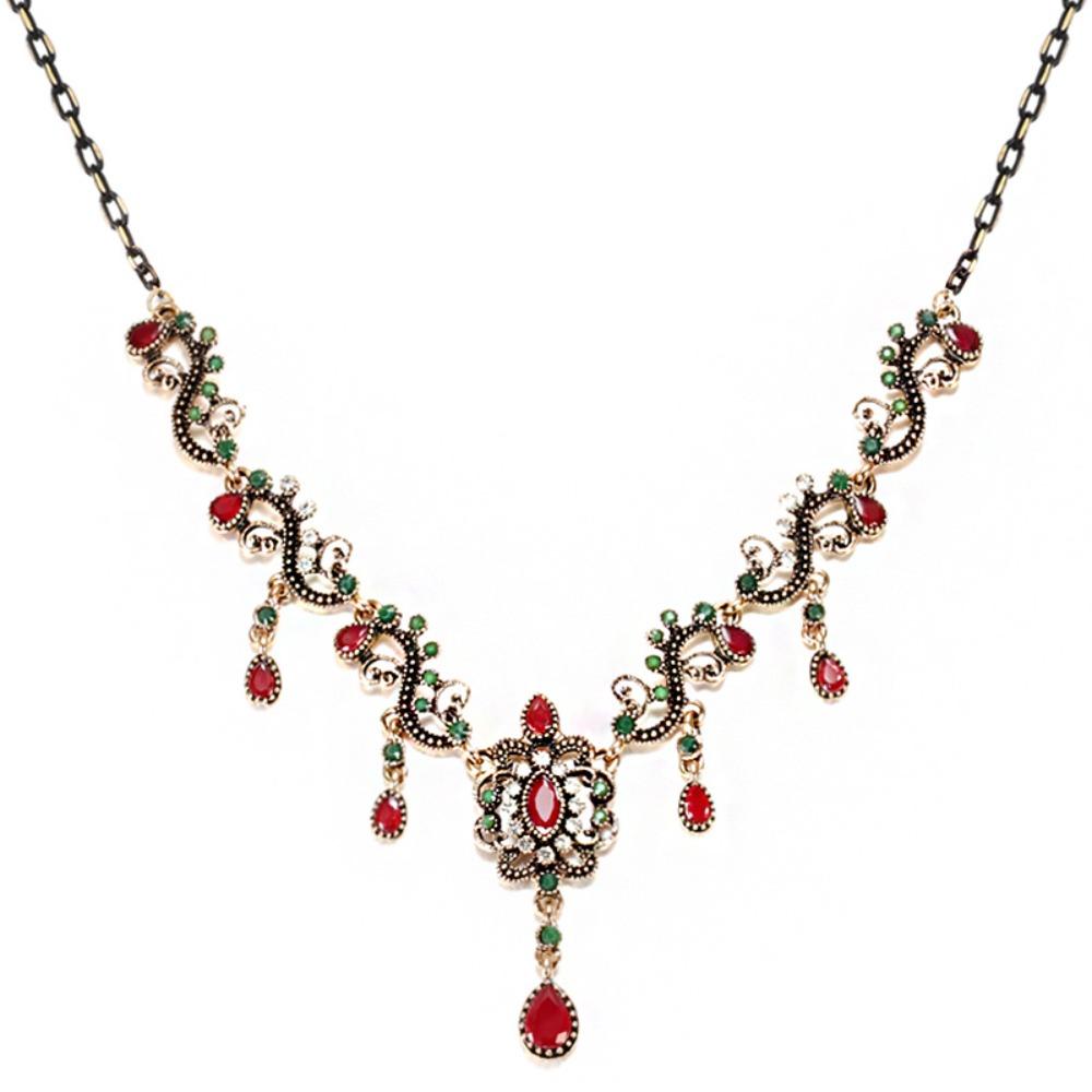 Bohemia Tibetan Tassel Necklace Rhinestone Forehead Chain Retro Ethnic Style Necklace Girls