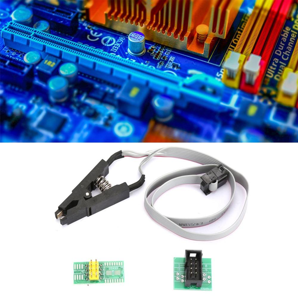 with 2 Adapter Board Flash Chip IC Test Clip Adapter SOIC / SOP Pin for BIOS/24/25/93 Flash Chip IC Test Clip Adapter
