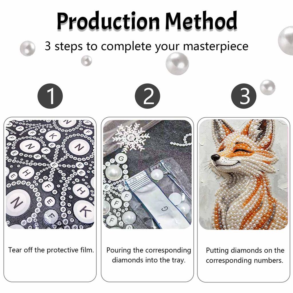 Fox Pearl Painting Handmade Diy Pearl Art Painting Stickers Home Decoration Gifts