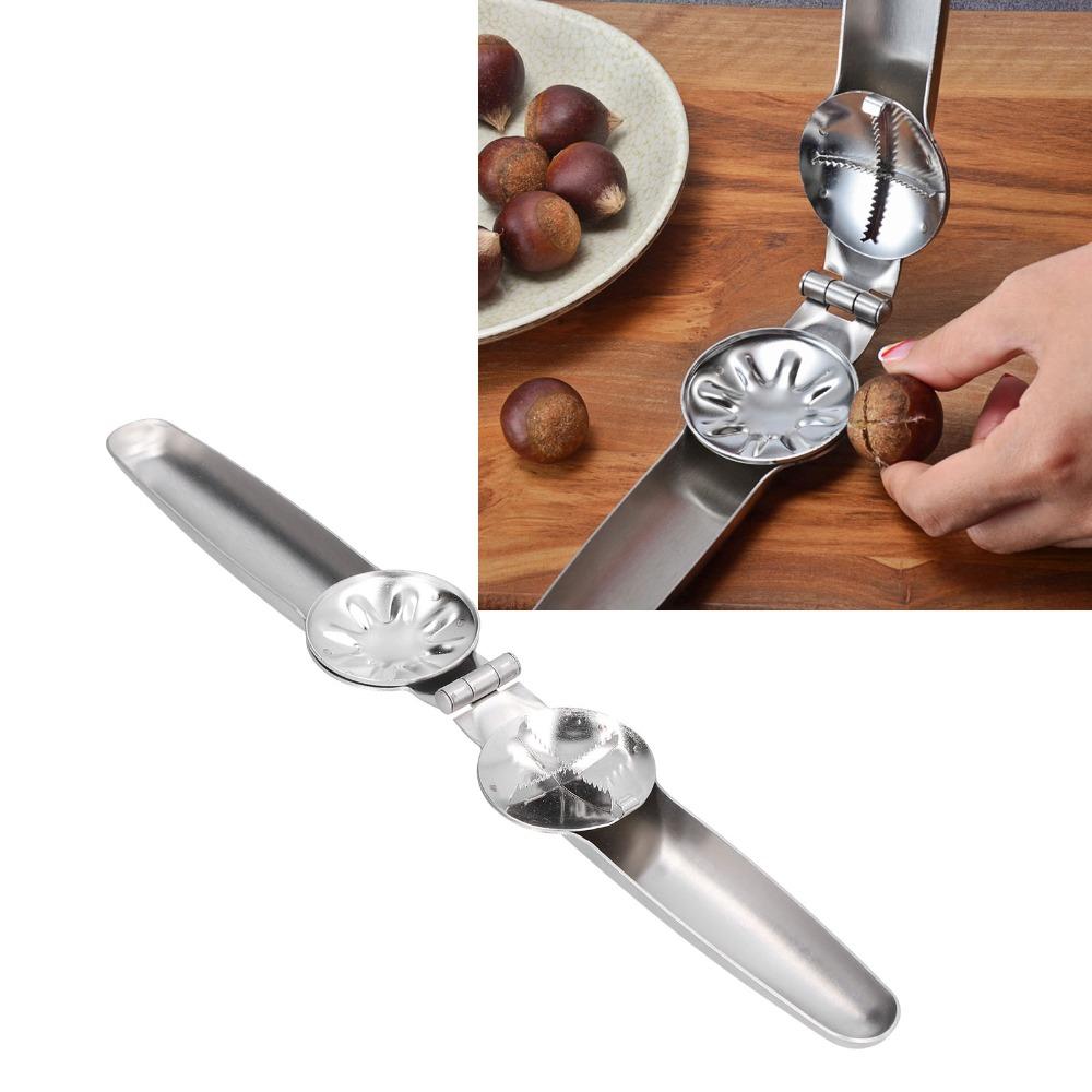 Easy Operate Stainless Steel Chestnut Opener Cross Opening Durable Shelling Tool Manual Multi Purpose Nut Cracker Walnut Crack