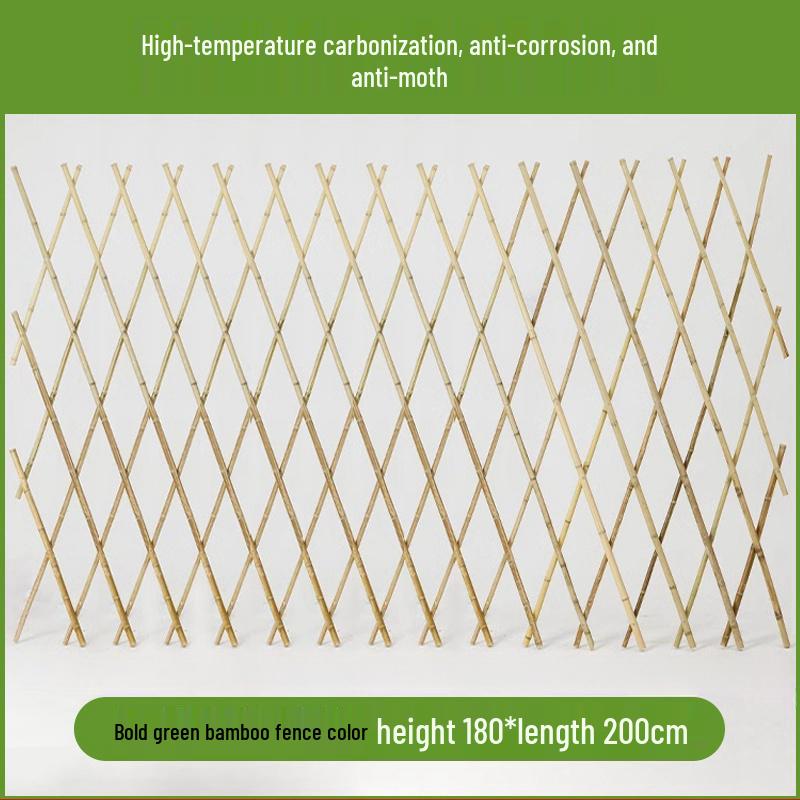 Expandable Bamboo Fence Panel for Outdoor Patio and Garden – Anti-Corrosion Support Pole for Landscaping and Partitioning.