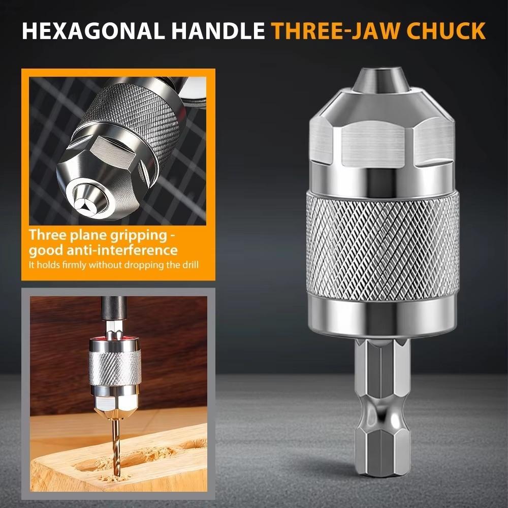 Self-Tightening Drill Chuck Adapter Hexagonal Handle Pneumatic Drill Chuck  Power Tool