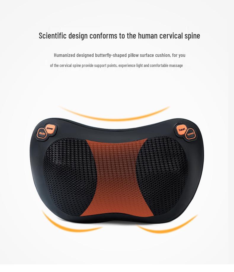 Dual-Use Neck & Back Massager Pillow with Heat Therapy for Home & Car Use