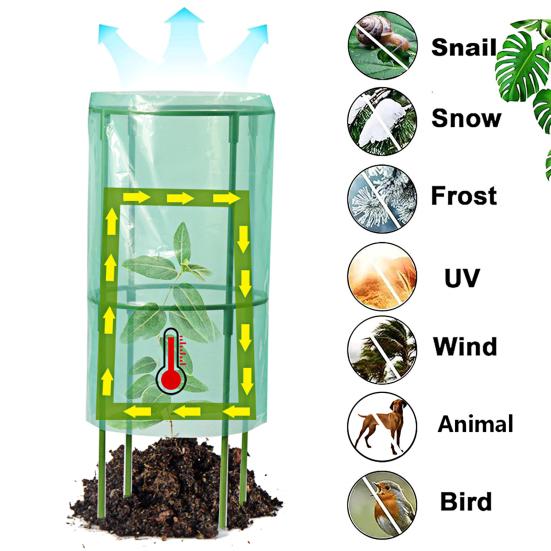Frost Protection Plant Cage Ventilated Plant Guard from Animals Quick Setup Garden Cloches for Blueberry Bushes Vegetables Flowers Fruits Seedlings