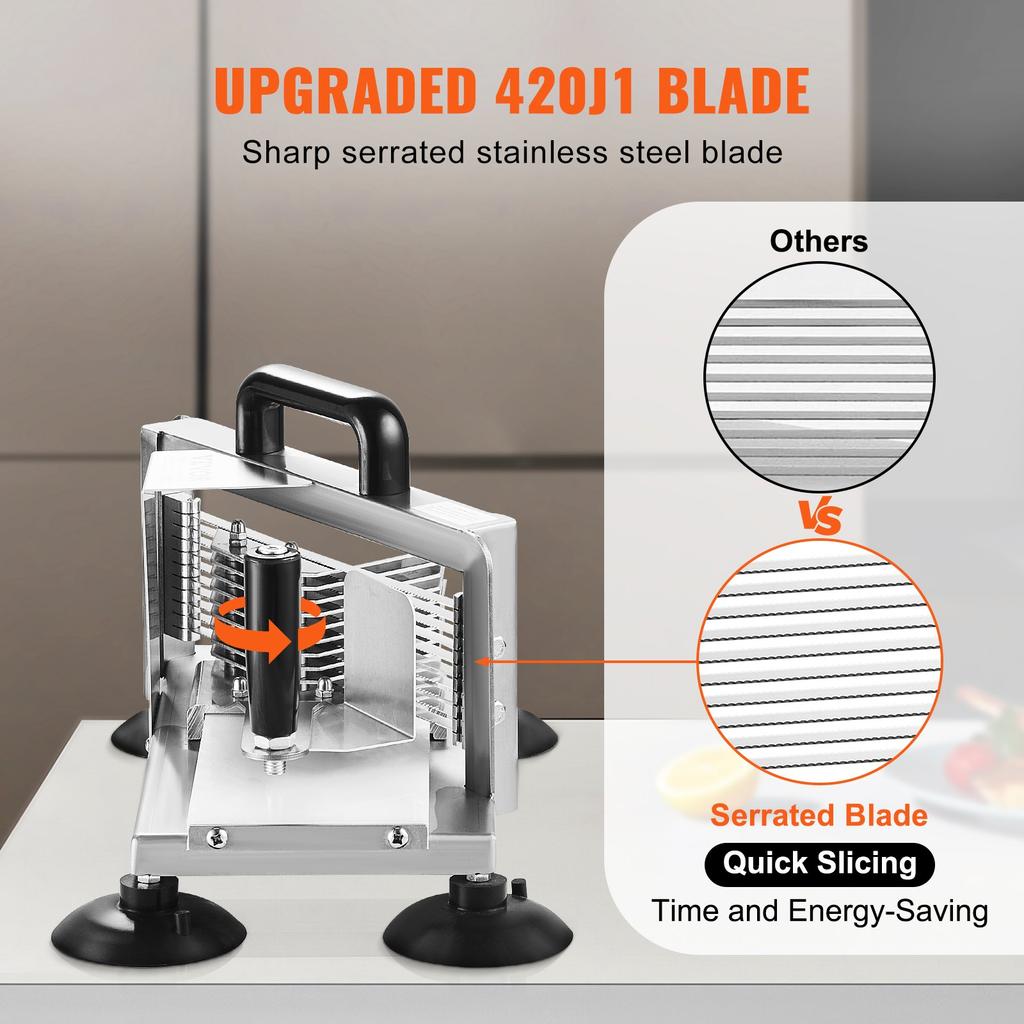 VEVOR Commercial Tomato Slicer, 1/4 Inch Tomato Cutter Slicer, Stainless Steel Heavy Duty Tomato Slicer Machine