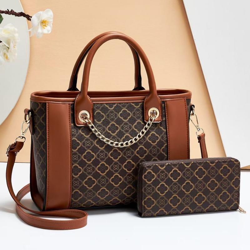 

Classic Plaid Printed Pattern Handbag Purse For Women Top-Handle Bags PU Leather Shoulder Bags Lady Satchel Tote with Wallet