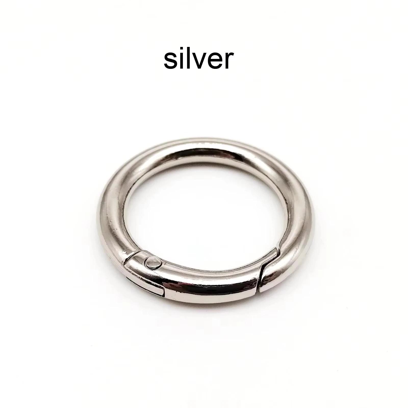 

Metal Spring Gate O Ring Openable Leather Bag Handbag Belt Strap Buckle Keyring Luggage Pendant Dog Chain Snap Clasp Clip Hook 20x4mm-2Pcs срібний