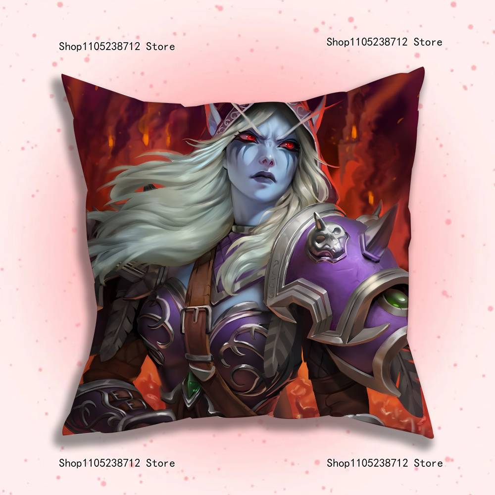 Worlds Of W-Warcrafts Game Pillow Case Plush Fabric Soft Pillowcase Double Sided Print Sofa Cushion Cover Throw
