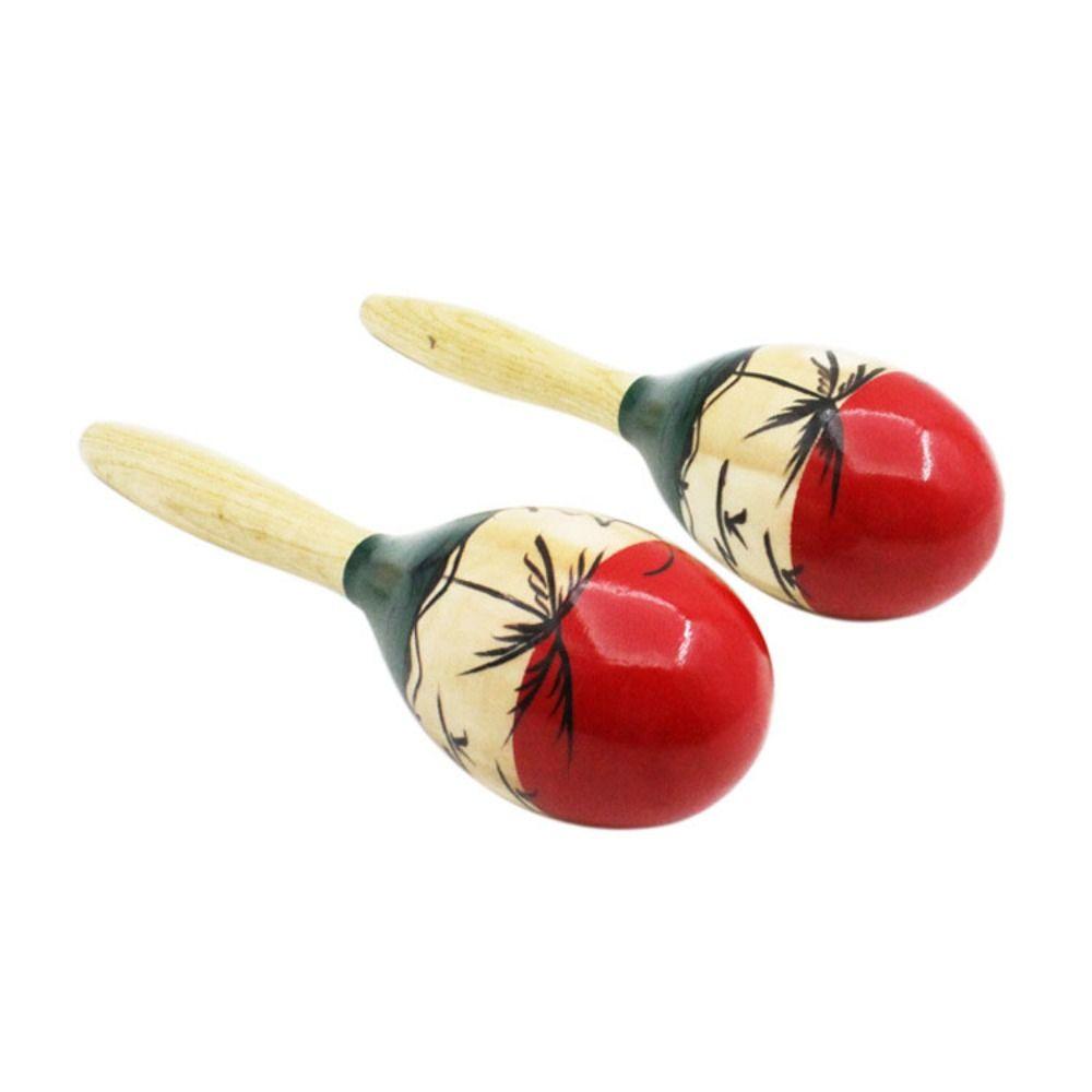 1Pair Wood Wooden Maracas Percussion Instruments Orff Instruments Durable Percussion Shakers