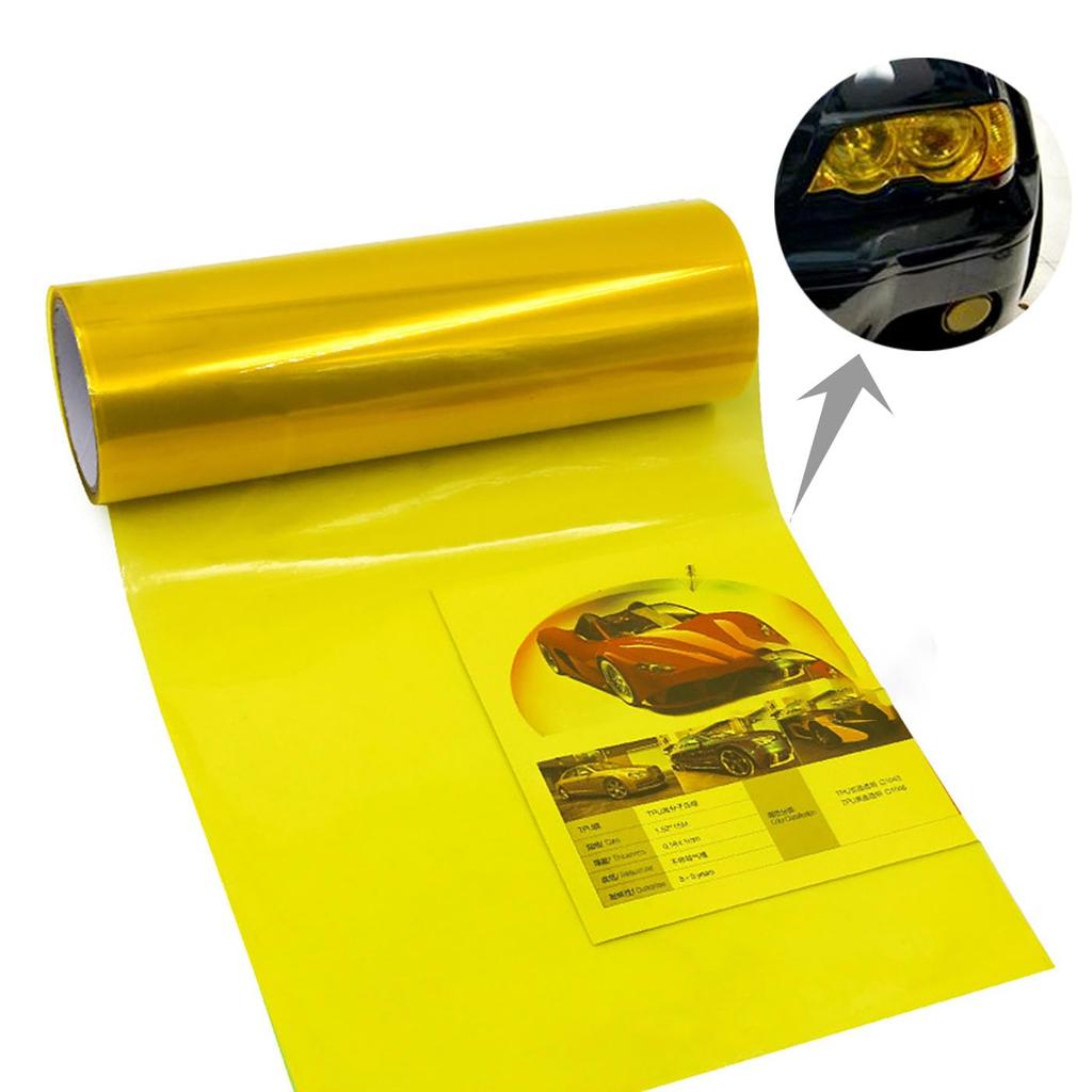LUYING Gelber Scheinwerferschutz UV Einfach Nebelscheinwerfer Auto Verhindert Scheinwerferverfärbung Auto/Motorradfolie, 30x120cm, Schutz, Aufklebertyp,