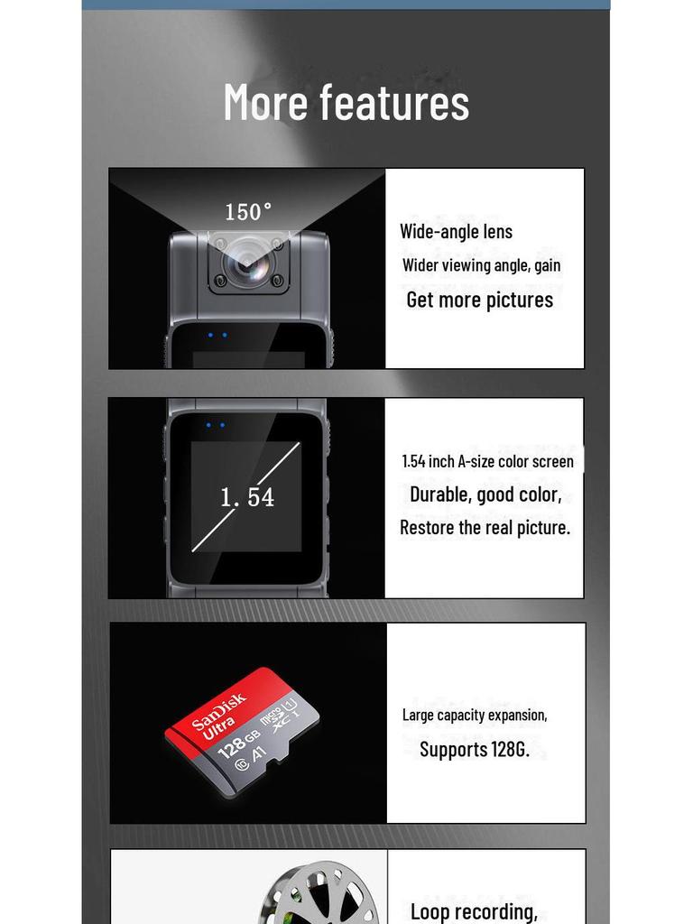 HD Chest-Worn Cycling DV Camera for Express Delivery & Law Enforcement