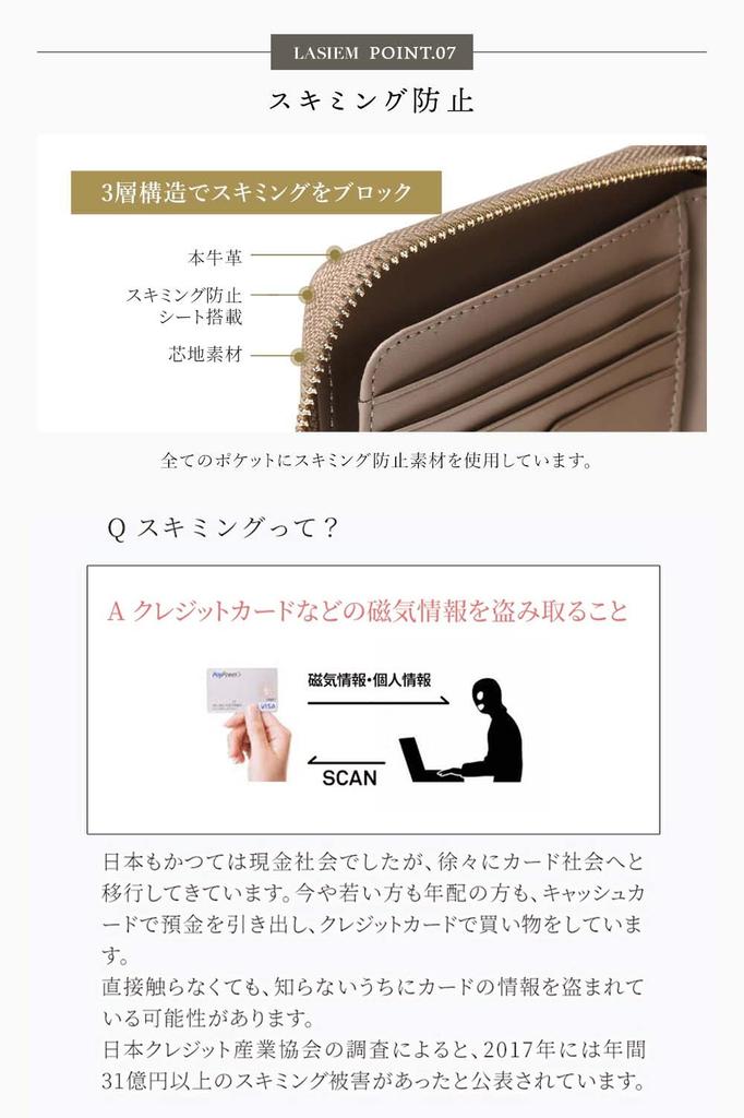 LASIEM Bifold Wallet Bifold Wallet Genuine Leather Mini Wallet Compact Leather Large Capacity Box Type Box Type Round Zipper Wallet Women's "Skimming