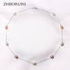 Zhboruini Fine Pearl Necklace 925 Sterling Silver Pearl Jewelry Natural Freshwater Pearl Choker Pendants Jewelry For Women Gift