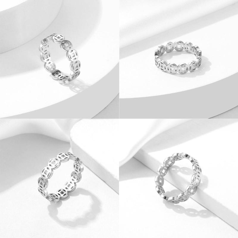Five Emperors Coin Ring Men and Women Thai Silver Retro Trend Ethnic Style Indexes Finger Ring Jewelry US Size 5-11