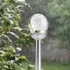 2Pcs Waterproof Led Solar Powered Garden Lamp Courtyard Stake Crackle Round Ball Lights