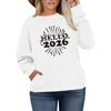 Women's Fashionable Casual Plus-Size Long Sleeve Pullover Printed Sweatshirt
