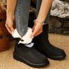 Women's Plus Size Fleece-Lined Winter Boots, Waterproof Non-Slip Snow Boots, Thick Sole Warm Knee-High Shoes