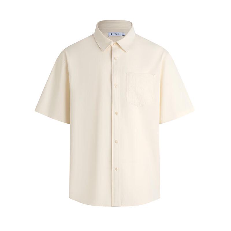 Navigare Men's Cotton Linen Short Sleeve Casual Shirt