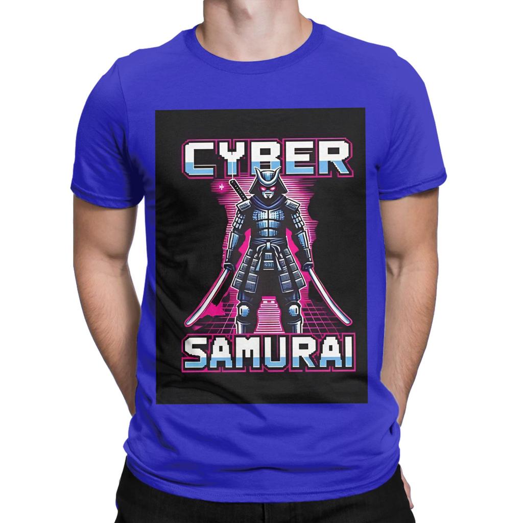 Cyber Samurai Punk Poster Funny 100 Cotton TShirt Cyber Samurai Punk Tees Tops For Unisex