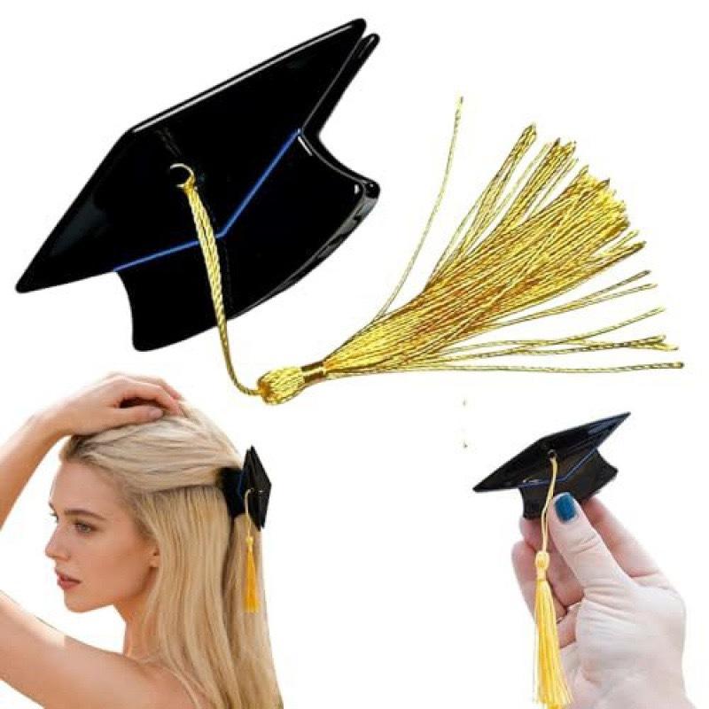 1/3/5Pcs Decorative Headwear Graduation Hair Claw Hair Accessories Portable Doctoral Cap Hair Clip Graduation Hat Pins