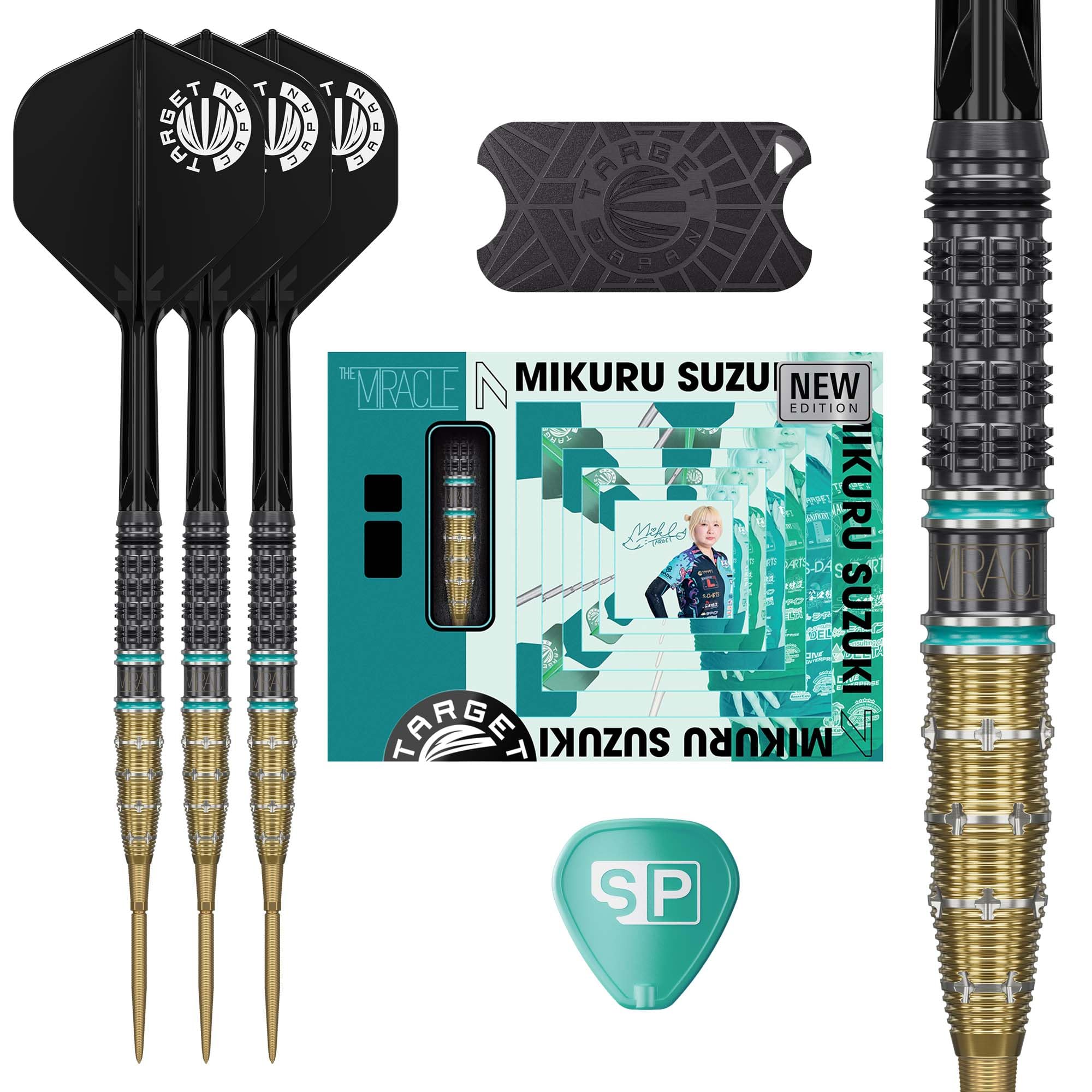 TARGET Japan THE MIRACLE GEN7.5 Мику Сузуки 95% Вольфрам K-Flex Swiss Point Стальные Дротики Набор K-Flex Оперения и Хвостовики СТАЛЬНЫЕ ДРОТИКИ