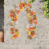 Artificial Sunflower and Berry Garland with Pumpkins for Fall Mantel Decorations and Photo Props