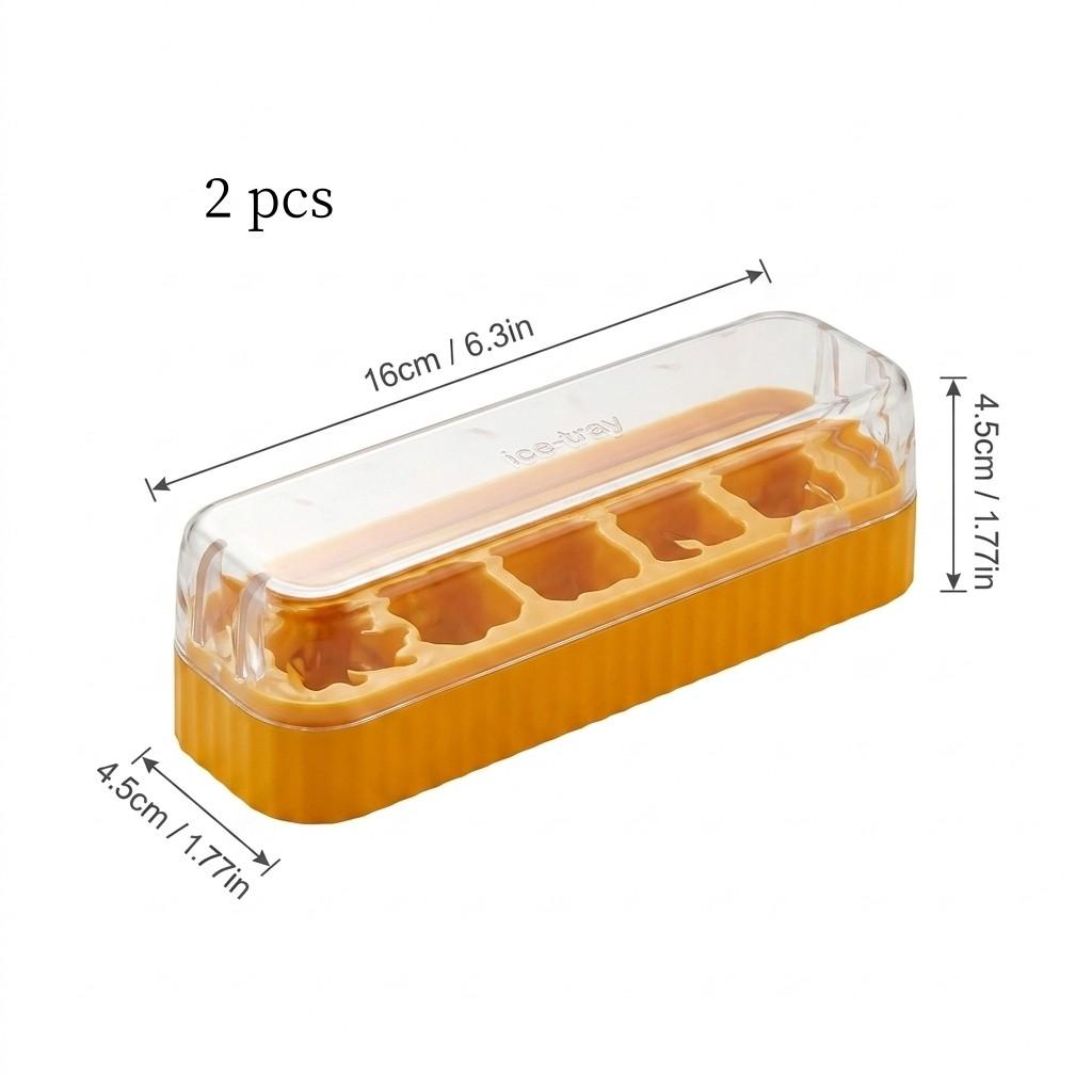 5 Grids Reusable Plastic Square Ice Cube Tray with Lid Whisky Cocktail Ice Mold Refrigerator Ice Cube Maker Kitchen Bar Tools