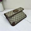 [Pre-Owned] Neo Vintage Series Gold Foil Logo Monogram Tiger Head Decorative Striped Shoulder Strap Canvas And Leather Messenger B - Excellent #7MEK5G