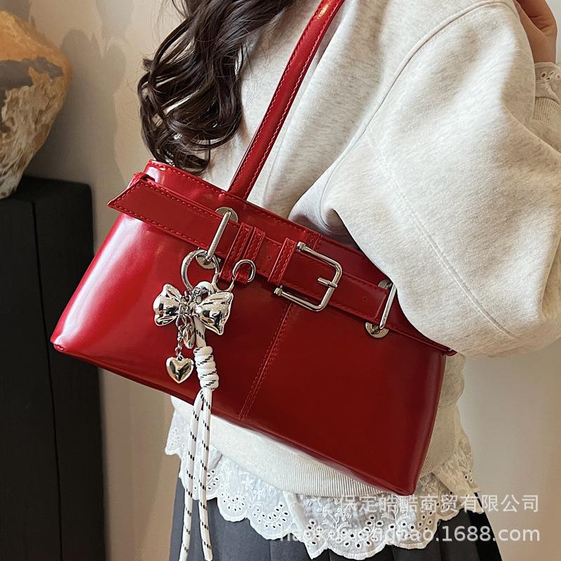 Retro Portable Commuter Bag Women's Spring Summer 2025 New Trendy Fashion Korean Underarm Bag Versatile Large Capacity Bag