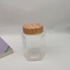 Round Transparent Plastic Jar with Wood Grain Lid Gift Box