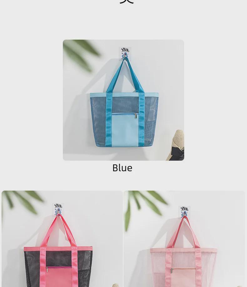 Solid Color Beach Bag: Portable Outdoor Travel and Swimming Storage Solution