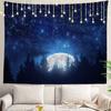 Northern Lights Wall Tapestry,View Over A Lake Green Storm Cloud Sky Wall Hanging Large Tapestry Decoration Polyester Fiber