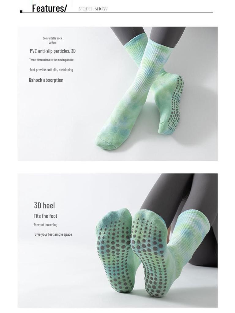 Tie-dye Non-slip Sweat-absorbent Yoga Pilates Aerobics Dance Socks