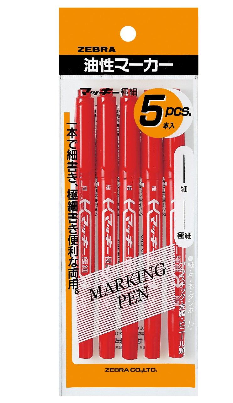 

Масляная ручка ZEBRA Mackie Extra Fine Red 5 шт. P-MO-120-MC-R5