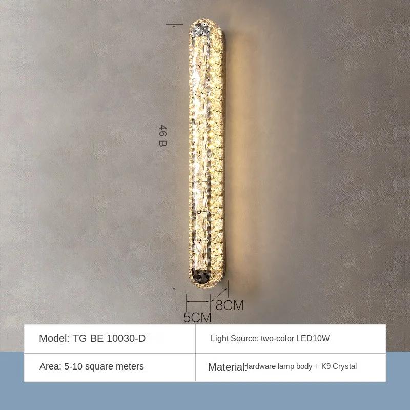 Nordic Luxury LED Crystal Wall Light Modern Living Room Bedroom Sofa TV Backdrop 3 Color Dimmaing 110V 220V Wall Lamp Sconce