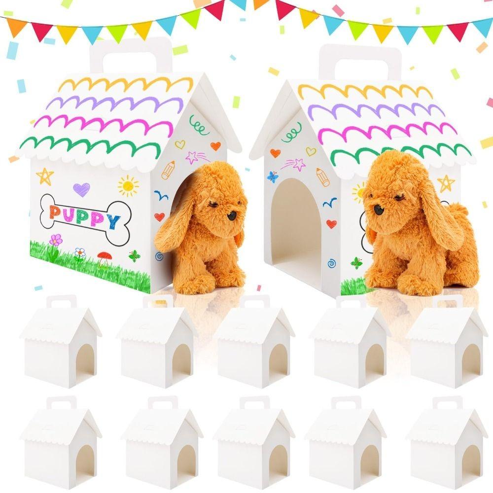 Blank Paper Gift Boxes Miniature Boxes Dog House Shaped Boxes Treat Gift Boxes Home Decor