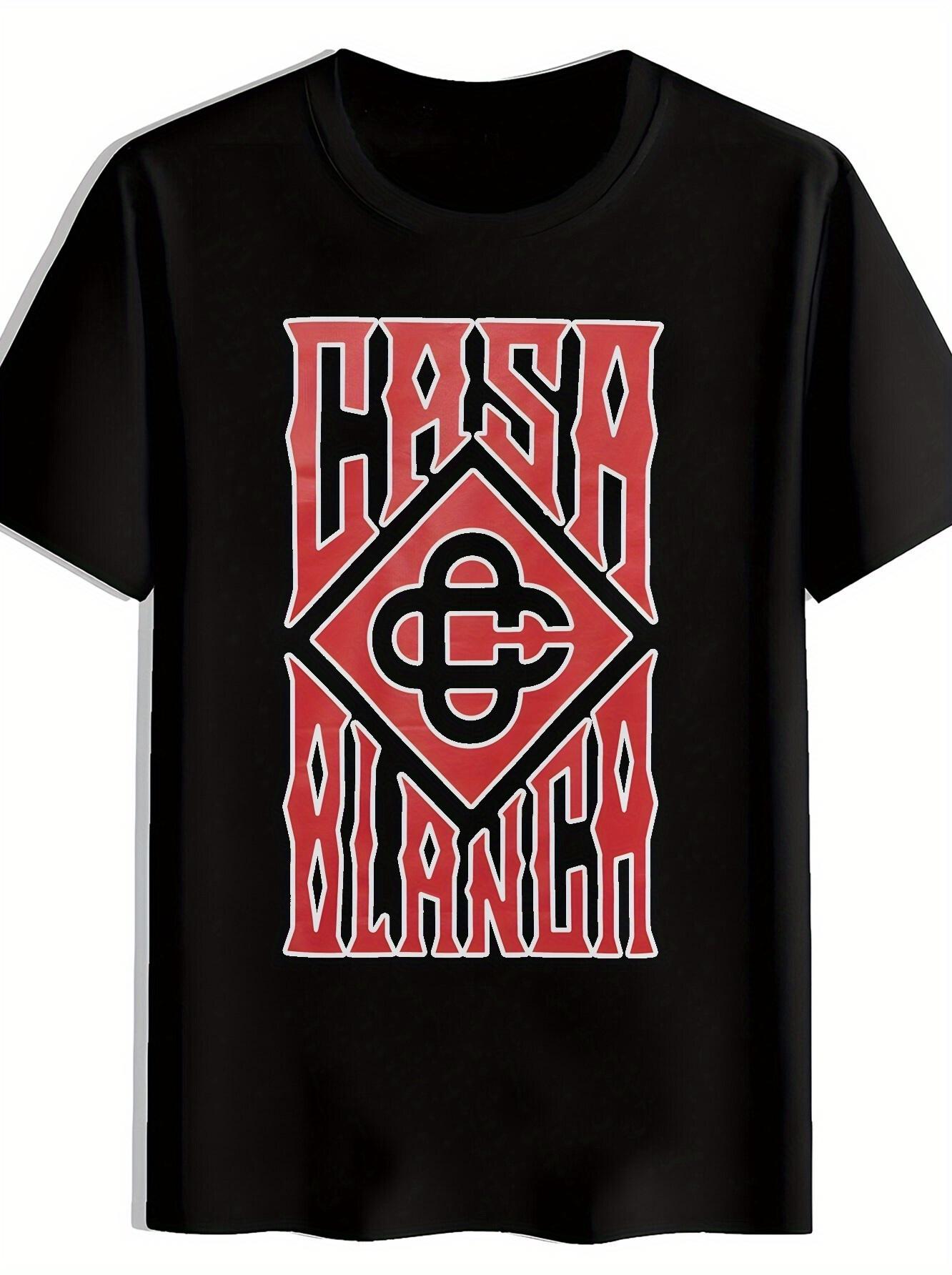 Black Casa Blanca Graphic T-shirt - Casual Crew Neck XL