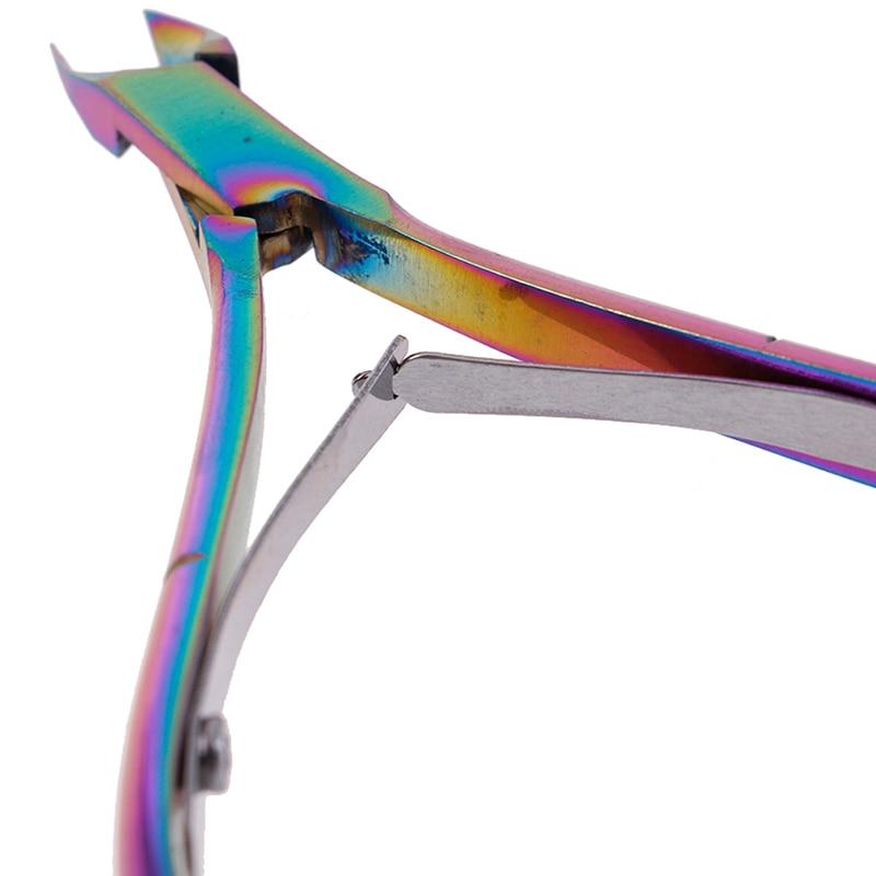 1PCS Nail Art Dead Skin Remover Clipper Scissor Stainless Steel Plating Rainbow Cuticle Nipper Cutter