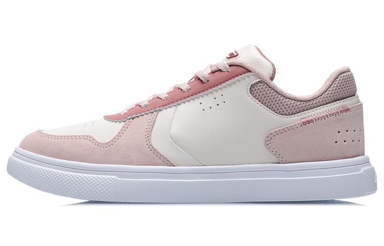 Li Ning Slip Resistant Abrasion Resistant Low top Skateboard Shoes Women's Pink Apricot AGCR194-3