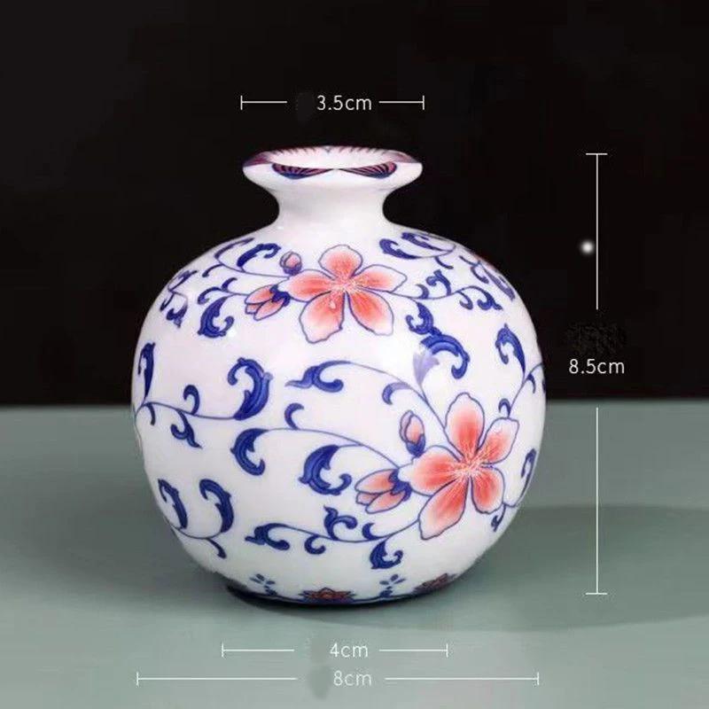 Enamel Flower Vase Decoration New Chinese Retro TV Cabinet Decoration Ceramic Minimalist Chinese Flower Arrangement Vase ZF517