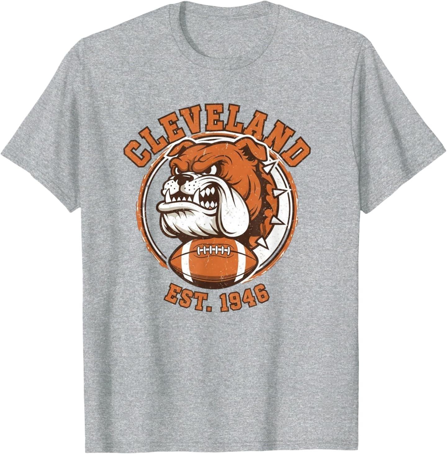Vintage Cleveland Football Dog Design T-Shirt S разноцветный