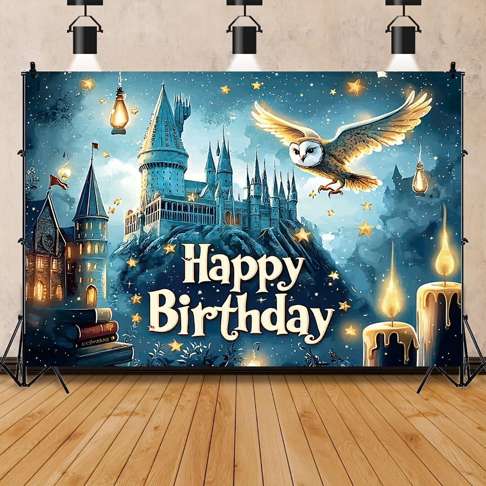 1 piece of fantasy-themed photography background with the architectural style of a castle and the School of Witchcraft and 100x150cm