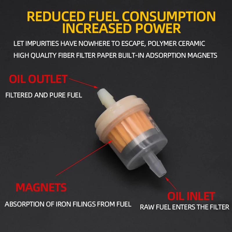 10pcs Motorcycle Oil Filter Inline Gas Fuel Filter Gasoline Filters Tool For Scooter Motorcycle Moped Scooter Dirt Bike ATV