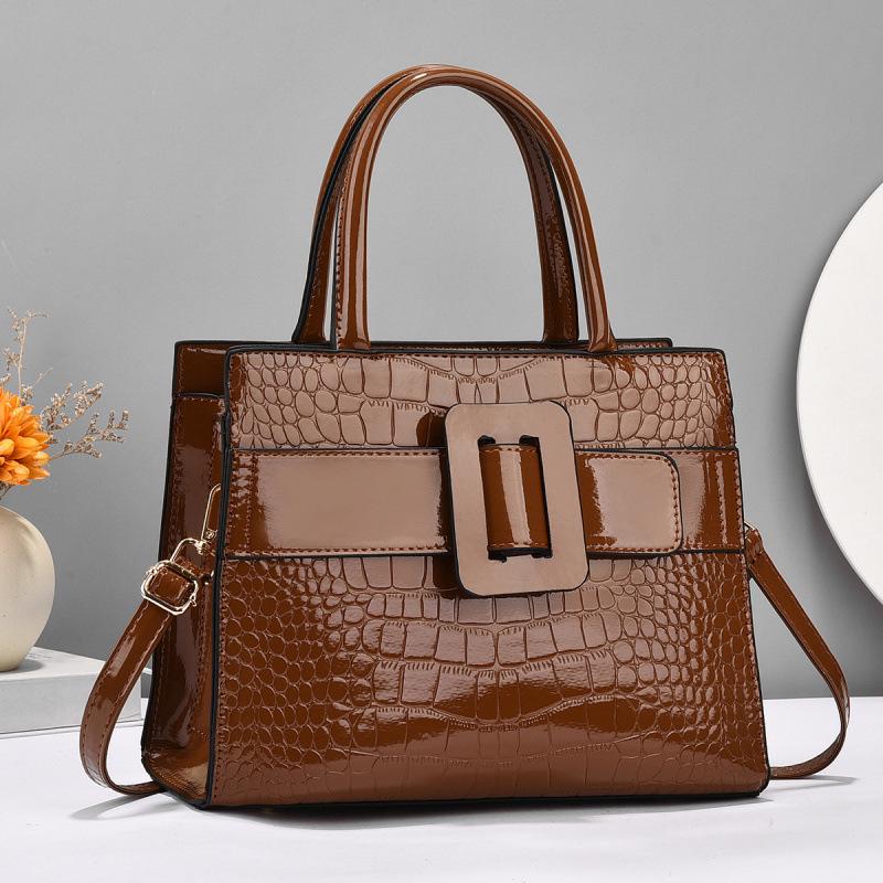 Taizhou Shiny Crocodile Pattern Women's Versatile Handbag - Trendy Large Capacity Shoulder & Crossbody Bag