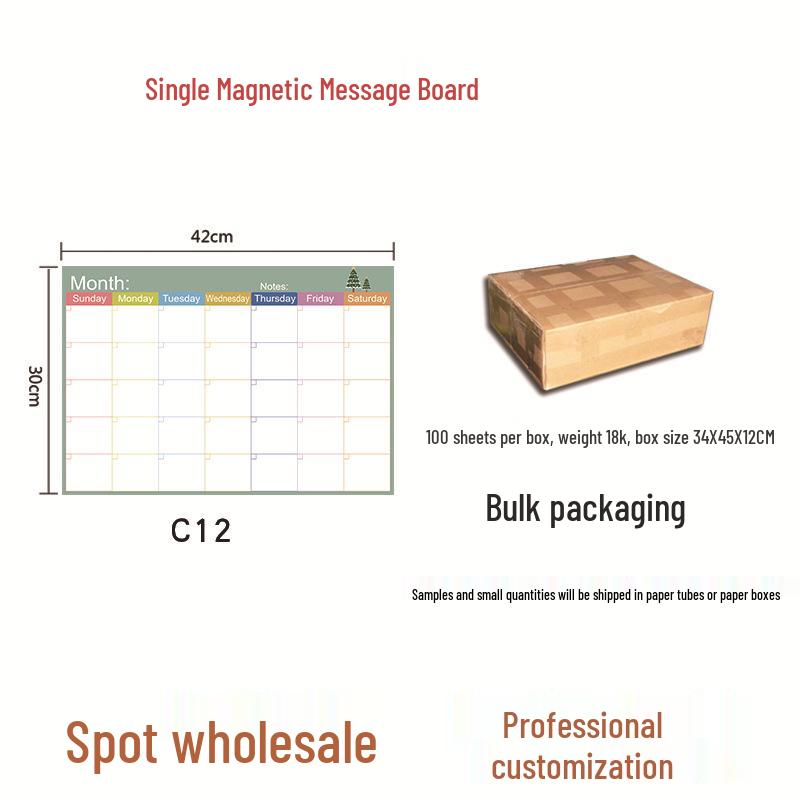 Custom Magnetic Wipeable Acrylic Fridge Calendar Board Sticker.
