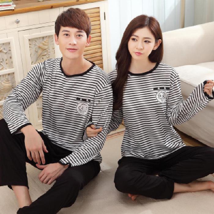 Autumn New Mens Casual Pajamas Set Loose Long Sleeve  Cartoon Printing Sleepwear for Men Pijama for Boy